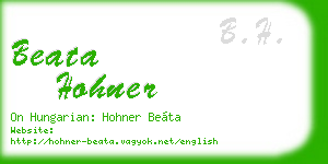 beata hohner business card